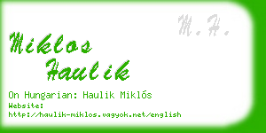 miklos haulik business card